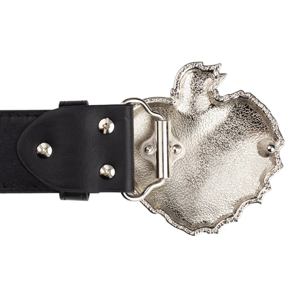 Aesthetic Unisex Belt With Red Buckle / Vintage Punk Style Heart Buckle / PU Leather Belt - HARD'N'HEAVY