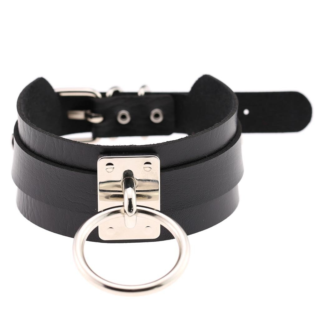 Aesthetic Vegan Leather Choker Collar for Women / Fashion Necklace in Punk style - HARD'N'HEAVY