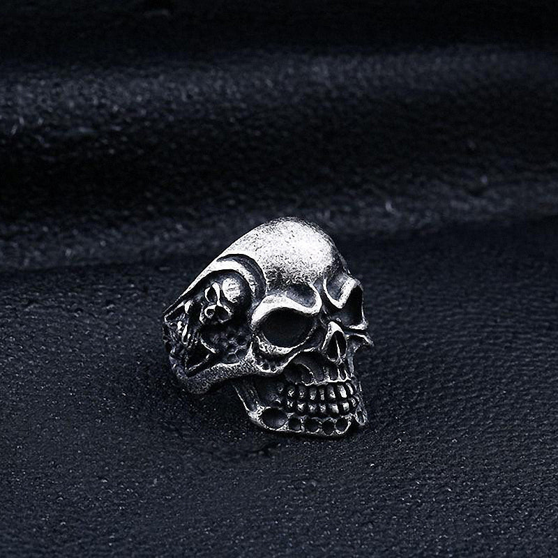 Alternative Fashion Big Tripple Skull Ring / Rock Style Stainless Steel Biker Jewelry - HARD'N'HEAVY
