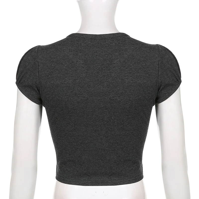 Alternative Fashion Gothic Crop Top Of Graphic Print For Women / Female Aesthetic Clothing - HARD'N'HEAVY