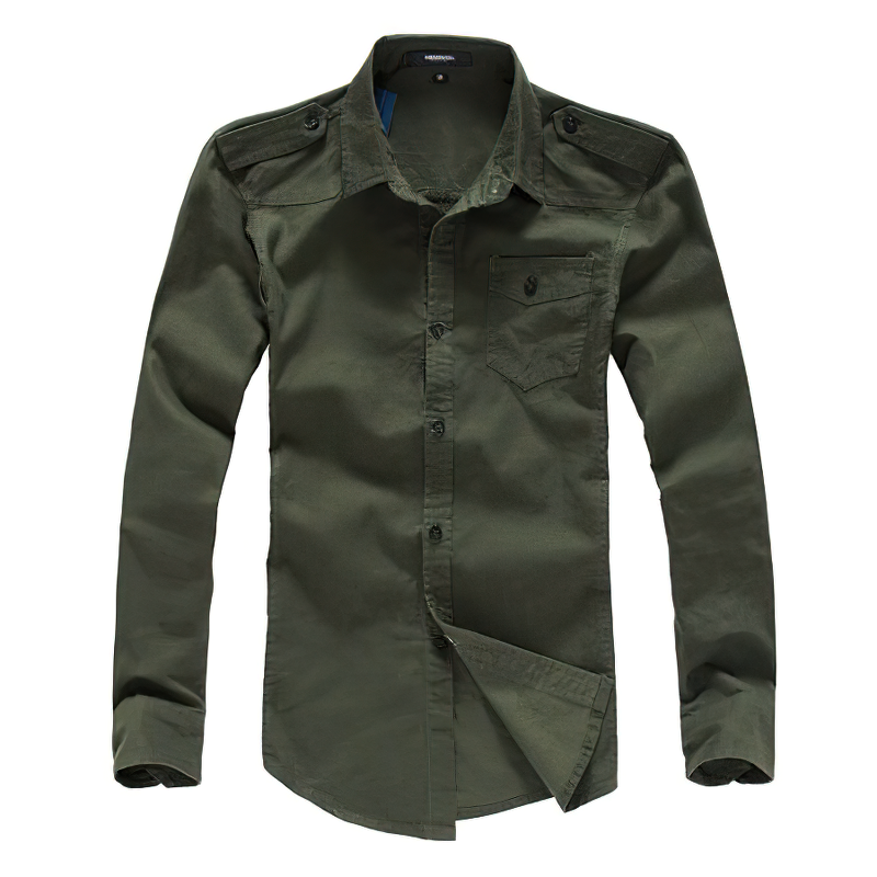 Alternative Fashion Military Shirt For Men / Long Sleeve Slim Fit Casual Outwear - HARD'N'HEAVY