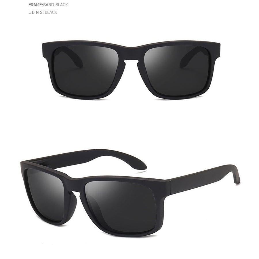 Alternative Fashion Square Polarized Plastic Sunglasses / Vintage Stylish Black Sport Shades - HARD'N'HEAVY
