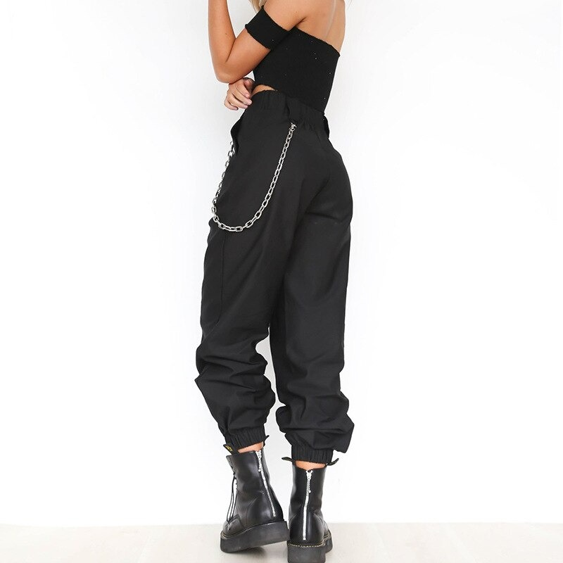 Alternative Fashion Women's Cargo High-Waist Pants / Loose Joggers Trousers for Ladies - HARD'N'HEAVY