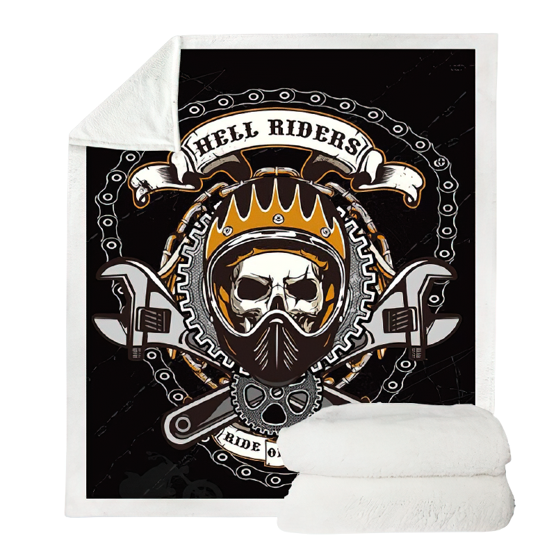 Alternative High Quality Plush Blanket of Sherpa / Gothic Warm blankets with Skull for Boys and Girls #2 - HARD'N'HEAVY