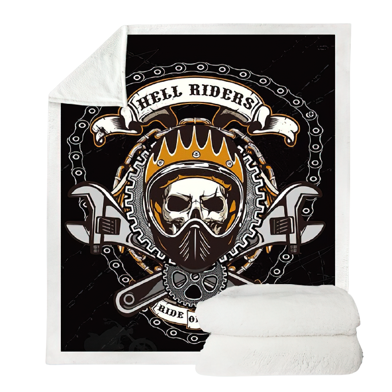 Gothic plush blanket with skull design, perfect for boys and girls, offers cozy warmth and unique style for your home.
