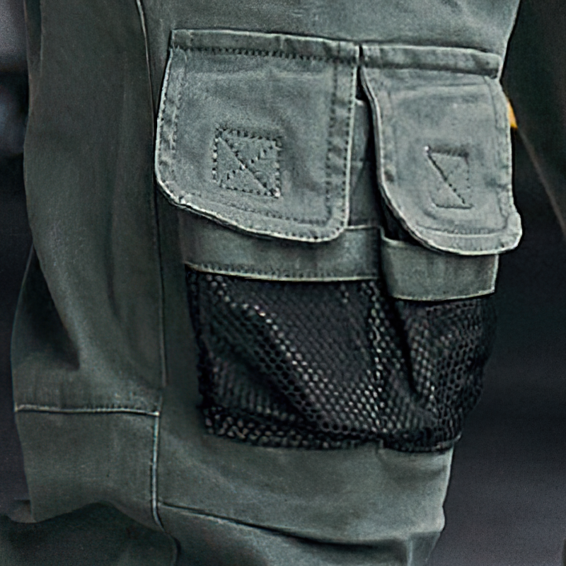 Alternative Style Side Pockets Cargo Pants for Men / Cool Solid Cotton Sweatpants - HARD'N'HEAVY