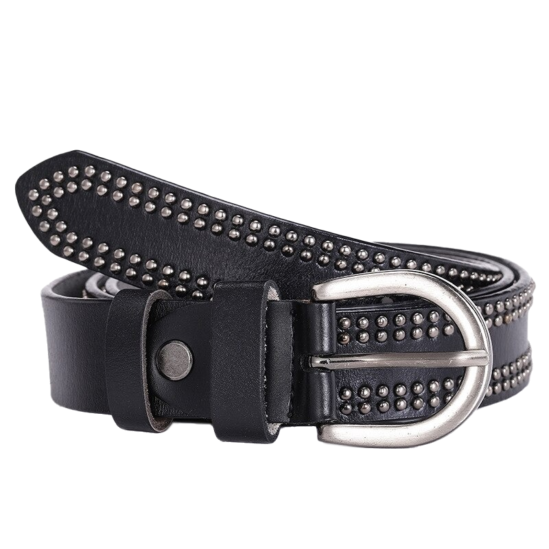 Alternative Style Women's Genuine Leather Belt with Rivets / Brand Ladies  Belts for Trousers - HARD'N'HEAVY