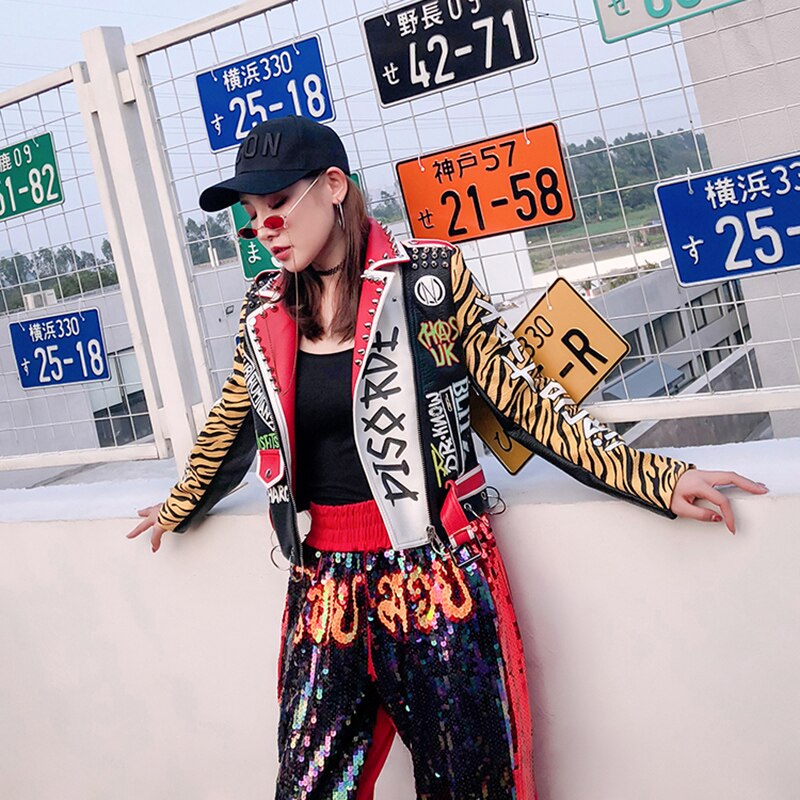 Alterntaive Fashion Pu Leather Short Jacket / Wocker Chick Clothes with Print - HARD'N'HEAVY