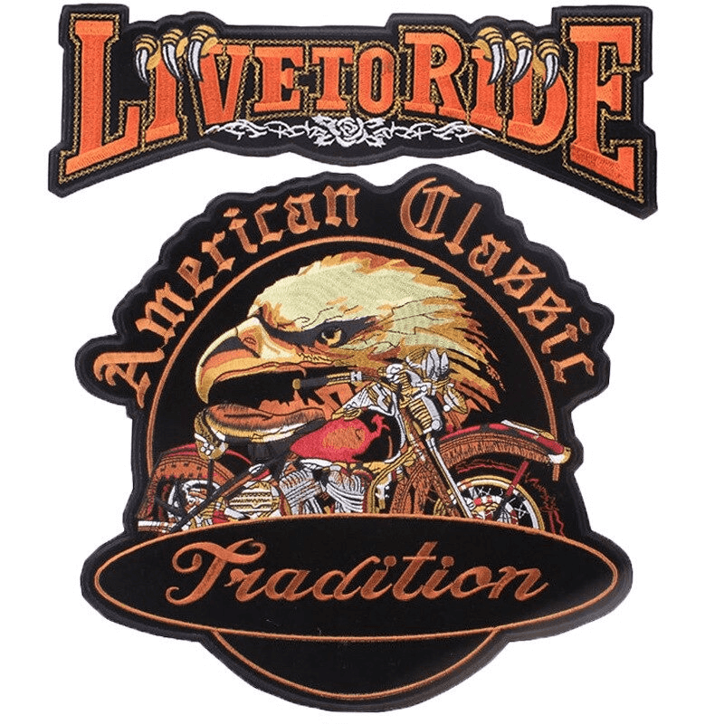 American Classic Tradition Iron-On Patch For Jackets / Large Embroidered Biker Patches For Clothes - HARD'N'HEAVY