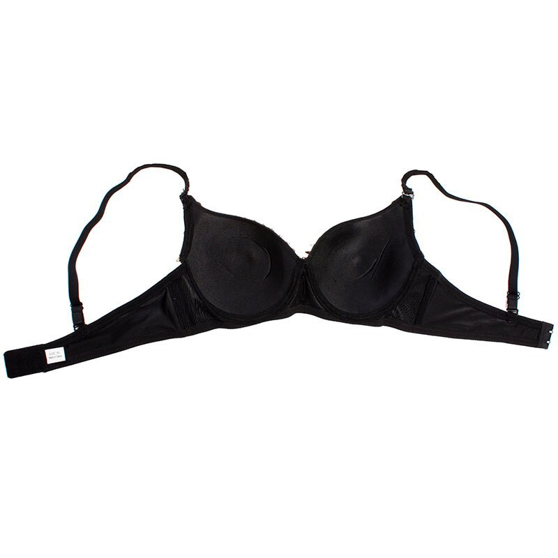 Black bra with smooth cups and adjustable straps, perfect for everyday wear or layering under outfits.