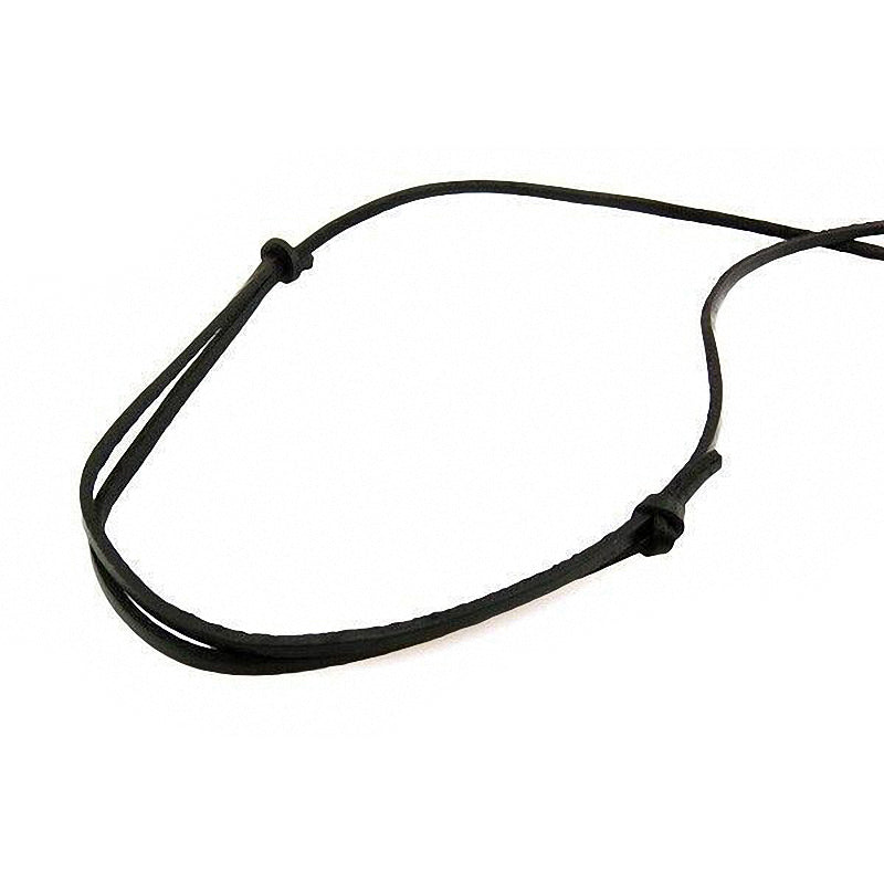 Antique vintage angel wing leather necklace showcasing a sleek black leather choker design perfect for trendy outfits.