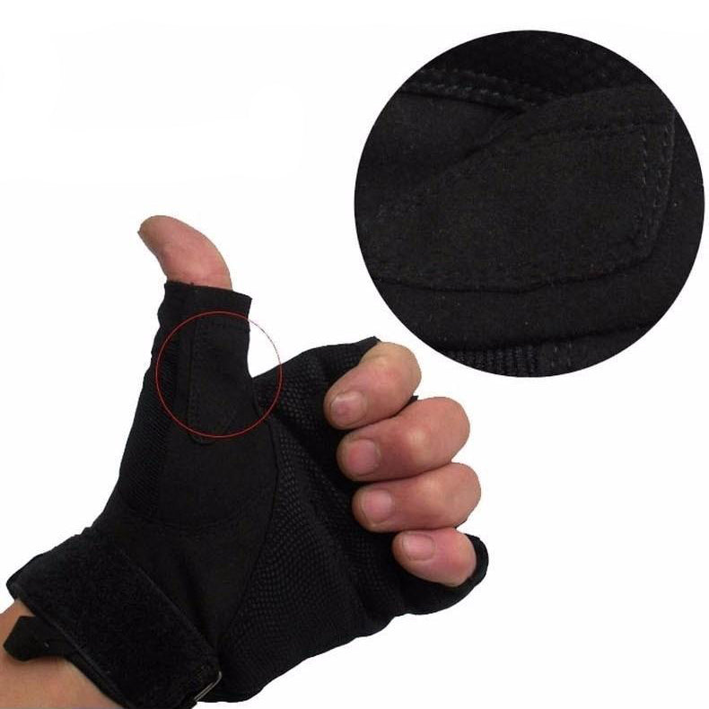 Close-up of Army Men Tactical Gloves showcasing thumb section with anti-slip grip for military and sports use.