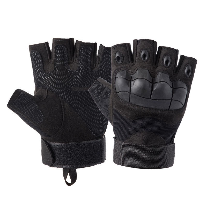 Stylish Army Men Tactical Gloves in black with anti-slip carbon fiber shell for military and sports activities.