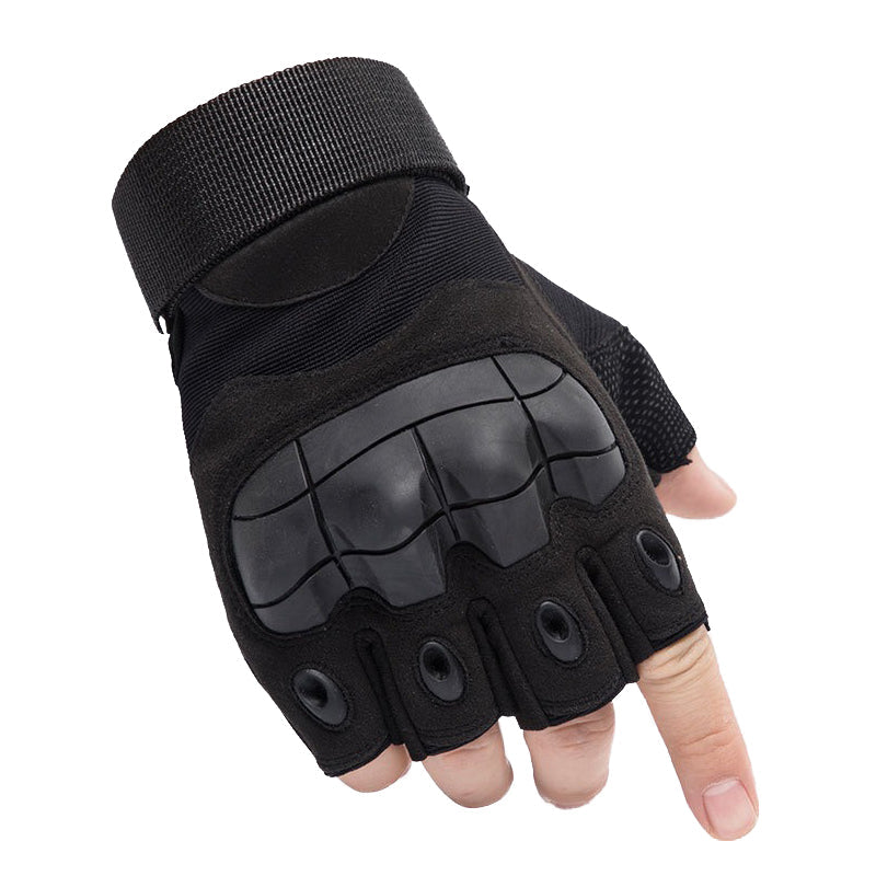 Close-up of Army Men Tactical Gloves showcasing anti-slip carbon fiber shell and breathable design, ideal for military and sports activities.