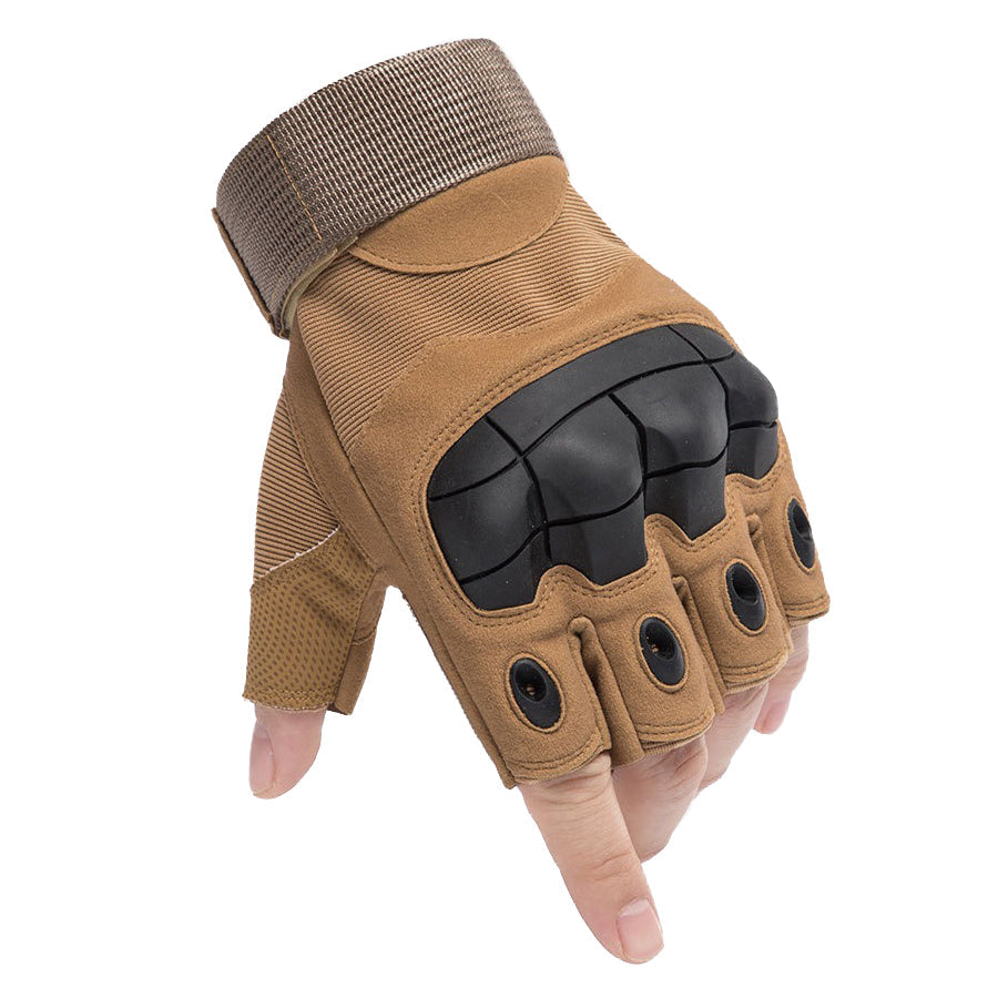 Army Men Tactical Gloves / Sports Half Finger Military Combat Anti-Slip Carbon Fiber Shell Rock - HARD'N'HEAVY