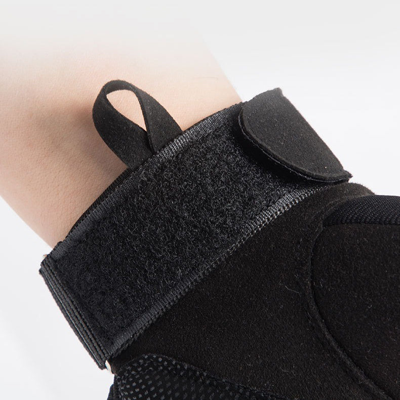 Close-up of Army Men Tactical Gloves showcasing the secure Velcro strap for military and sports activities.
