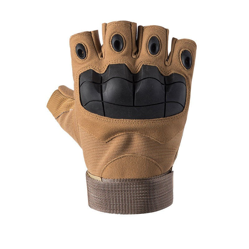 Army men tactical gloves featuring a half-finger design and carbon fiber shell for military and sports activities.