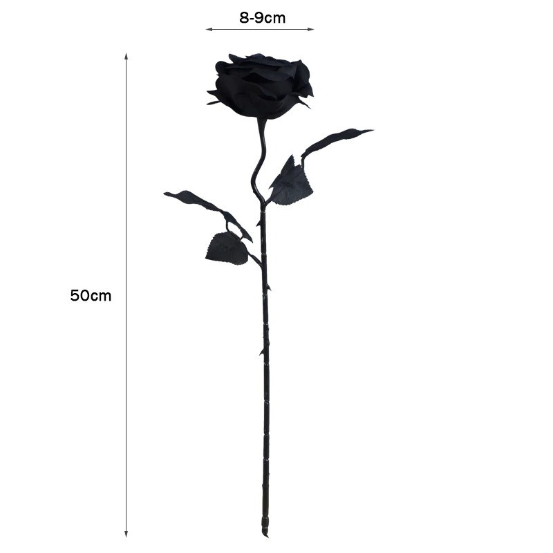 Artificial Black Roses Flowers 10pcs / Gothic Flowers for Home Fake Decor - HARD'N'HEAVY