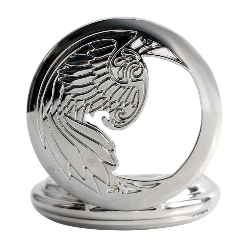 Elegant silver wing design sculpture, featuring intricate detailing in a circular frame, perfect for home decor.