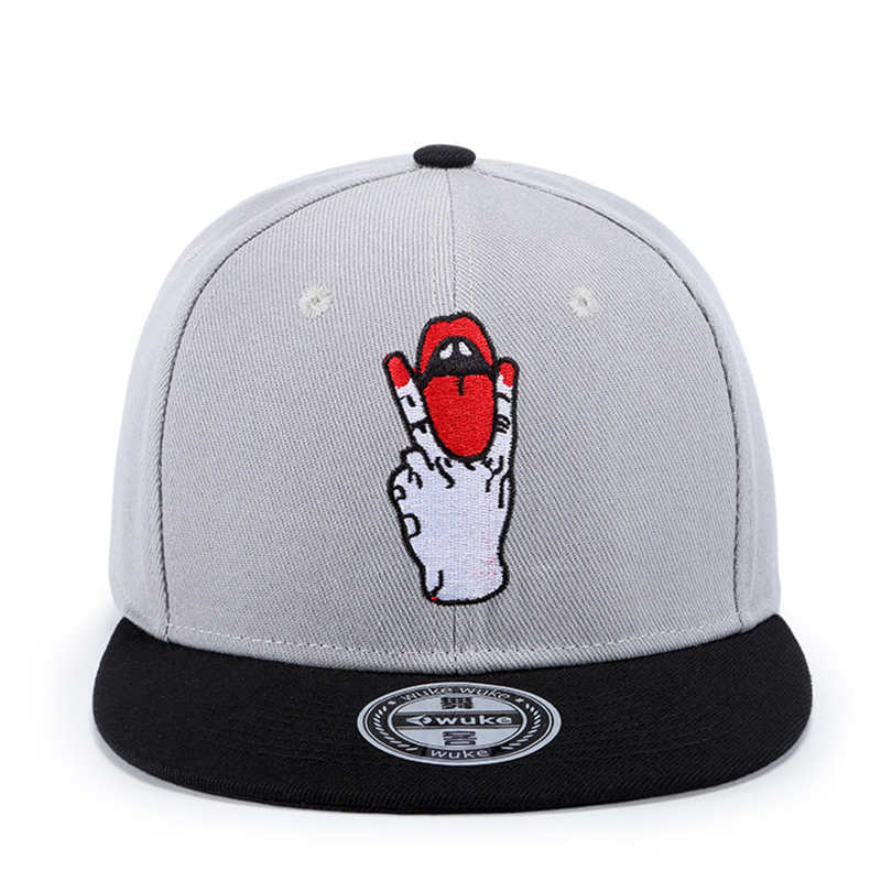 Baseball Hat with Tongue Embroidery / Adjustable Snapback / Alternative Fashion Flat Cap - HARD'N'HEAVY