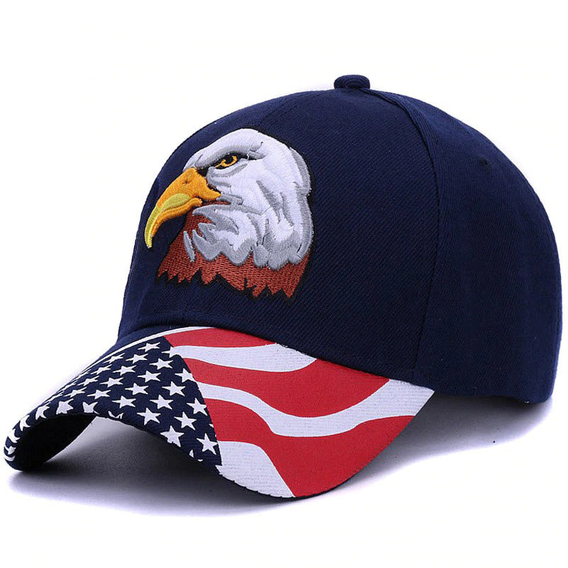 Baseball unisex cap featuring an eagle embroidery and American flag design, perfect for outdoor fun.