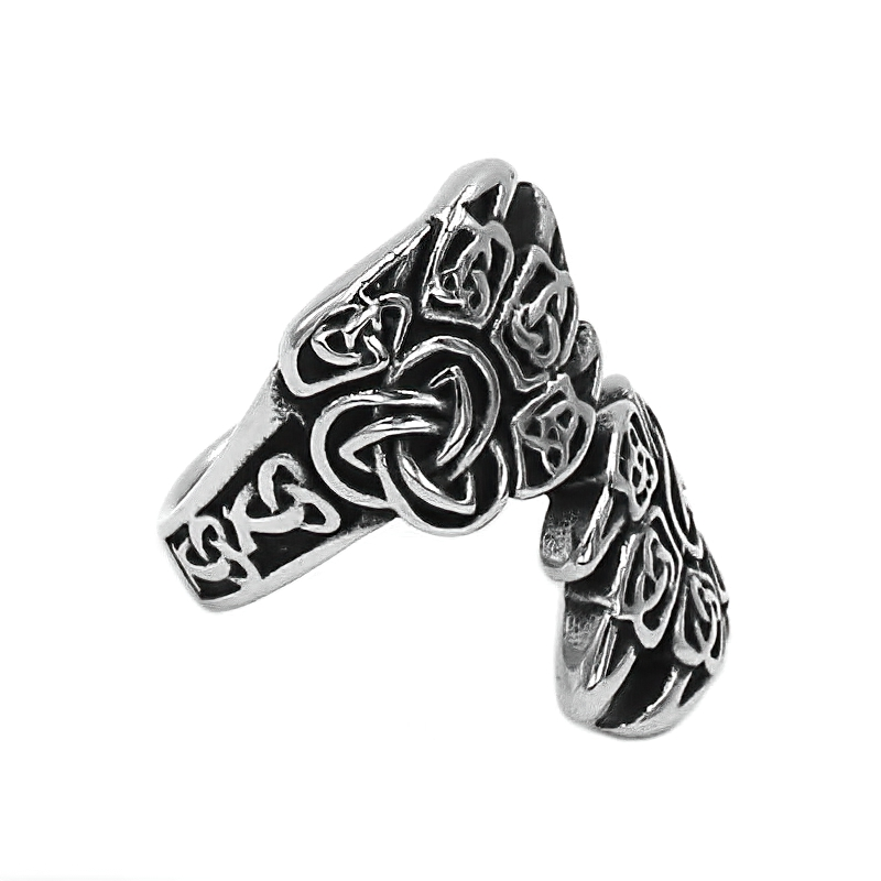 Bear Claw Stainless Steel Ring / Triquetra Symbol Ring / Men's And Women's Nordic Style Jewelry - HARD'N'HEAVY
