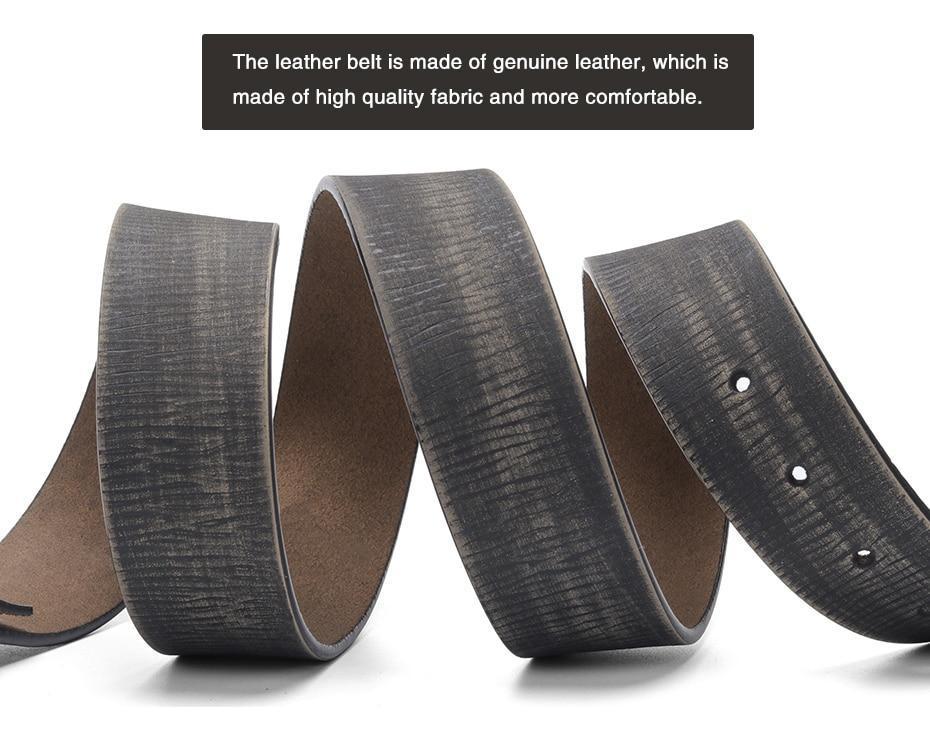 Genuine leather belt for men, stylish and comfortable, perfect for casual wear and pairing with jeans.