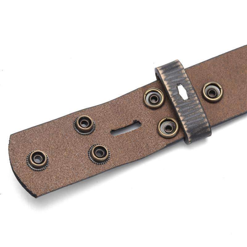 Belt Without Buckle For Men Genuine Leather Belt For Jeans 3.8 CM Width Cowskin One Layer Strap - HARD'N'HEAVY