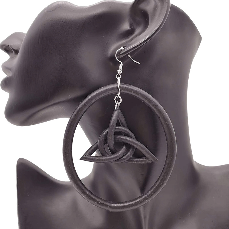 Big Round Earrings For Women / Handmade Rubber Jewelry / Geometric Female Accessories