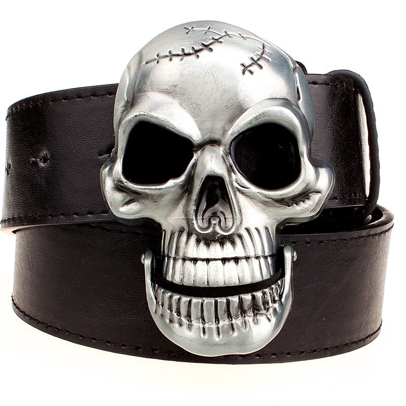 Big Skull Belt / Metal Buckle Skull Belts in Rock Style - HARD'N'HEAVY
