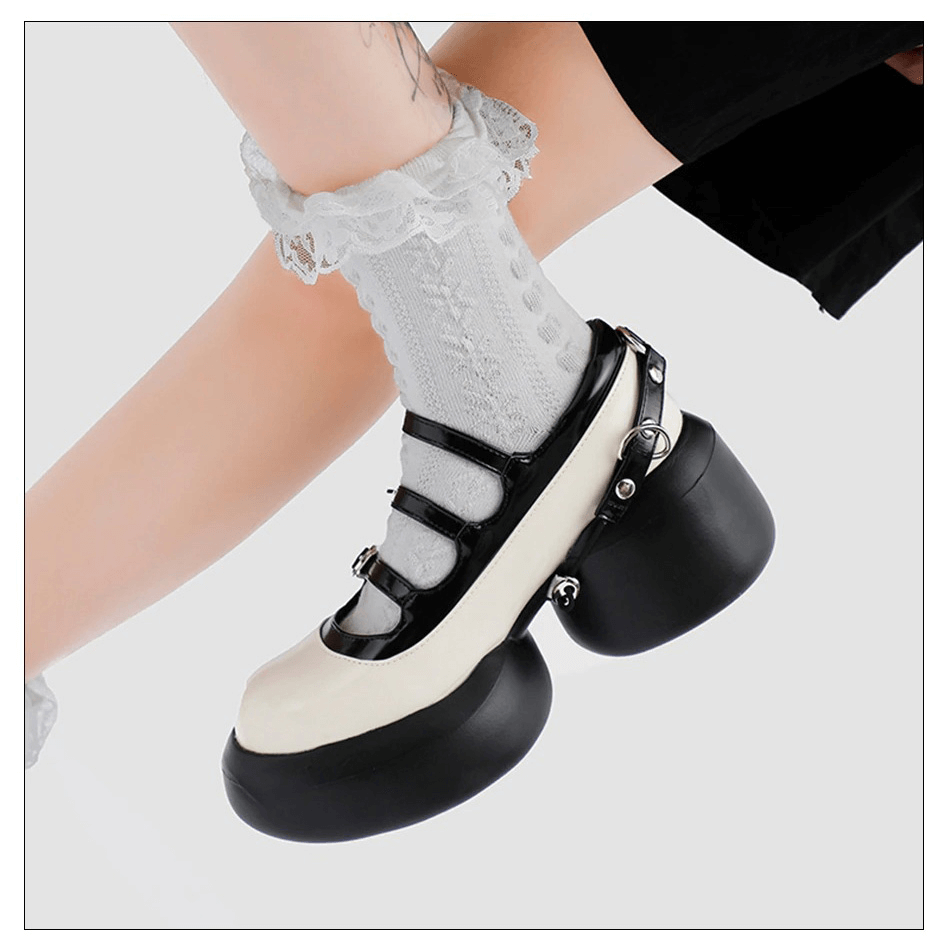 Big Toe Thick Bottom Mary Jane Shoes / Japanese Style Buckle Strap Leather Shoes for Women - HARD'N'HEAVY