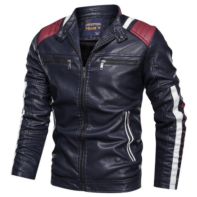Biker Leather Jacket / Alternative Fashion Stand Collar / Faux Leather Jacket - HARD'N'HEAVY
