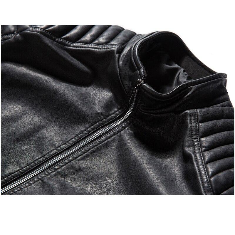Biker PU Leather Jacket / Rock Style Motorcycle Outerwear Warm / Thick Mens Leather Jackets - HARD'N'HEAVY