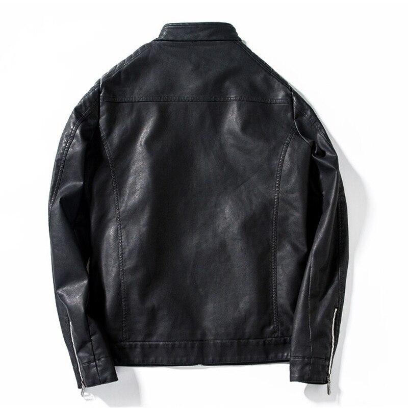 Back view of a black PU leather biker jacket featuring zippers and a relaxed fit for stylish rock-inspired outfits.