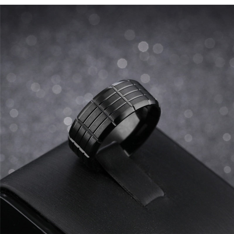 Black Color Stainless Steel Ring / Cool rings for Rocker / Alternative Fashion Jewelry - HARD'N'HEAVY