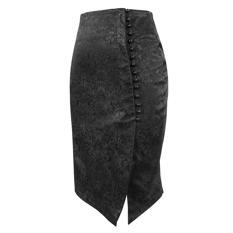 Black Elegant Irregular Short Skirt for Women / Gothic Style Slim Skirts with Lace-Up Back - HARD'N'HEAVY
