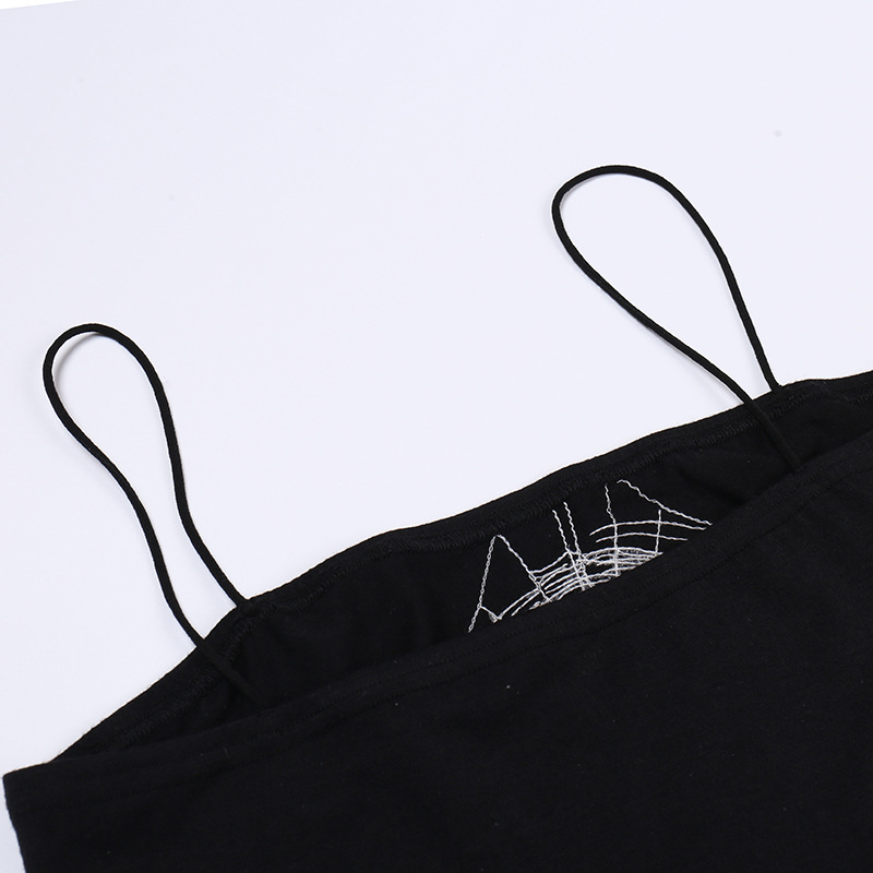 Black Female Short Camis / Gothic Style Camis With Spider Web / Cool Backless Camis - HARD'N'HEAVY