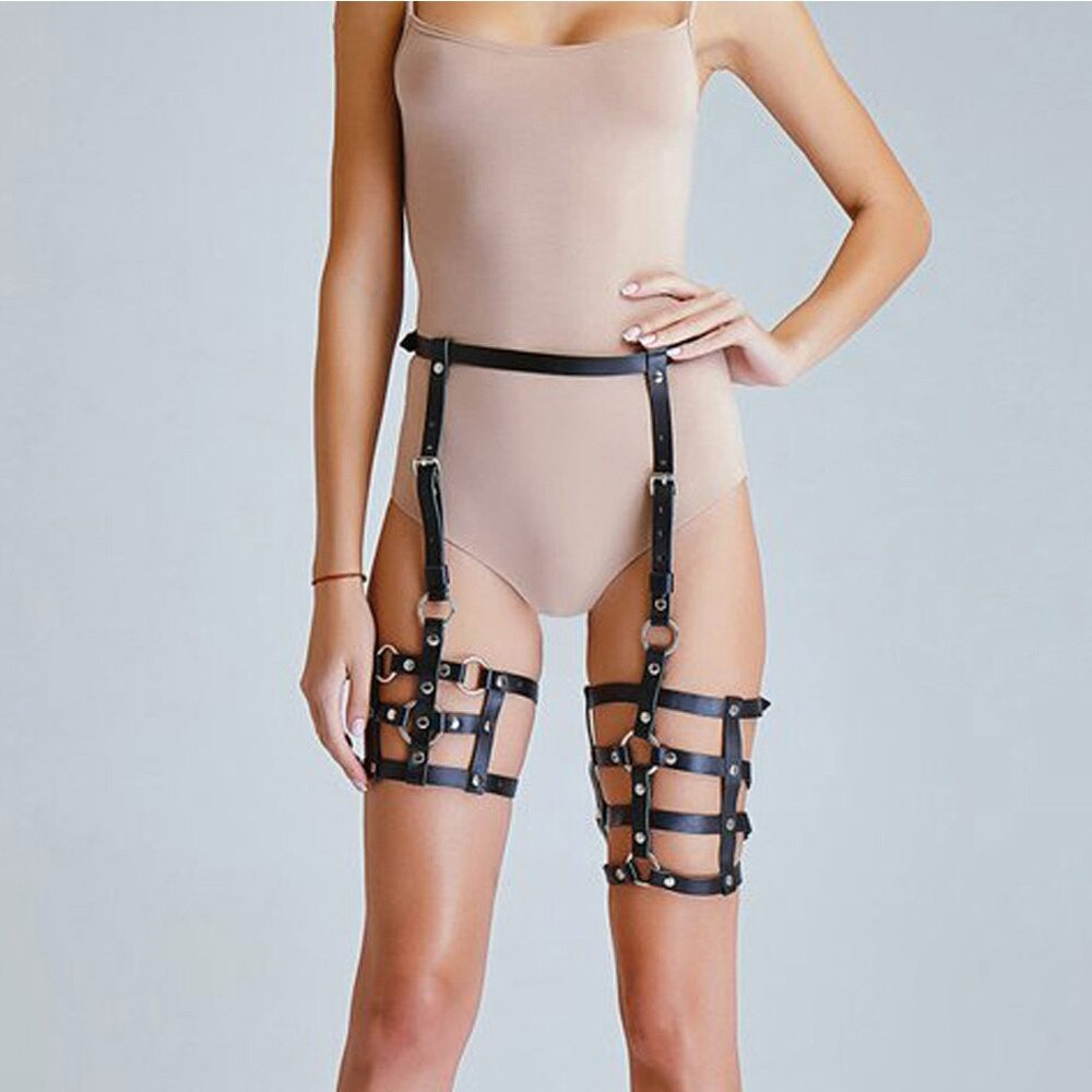 Black Garter Belt For Women / PU Leather Strap Black Garter Belt For Women / PU Leather Strap