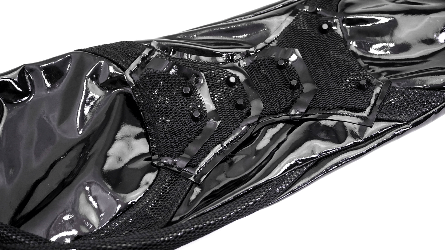 Black Gothic Punk Latex Men's PU Skinny Pants with Stylish Detail