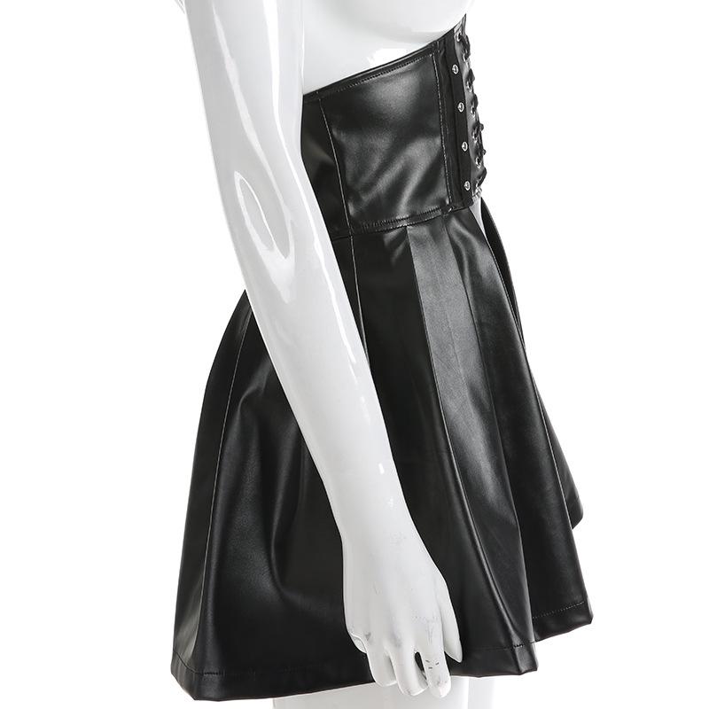Black High Waist Pleated Gothic Skirts / Women Alternative Fashion Outfit - HARD'N'HEAVY