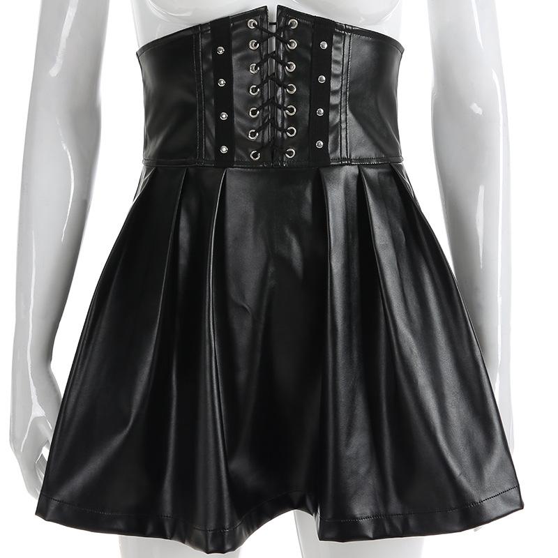 Black High Waist Pleated Gothic Skirts / Women Alternative Fashion Outfit - HARD'N'HEAVY