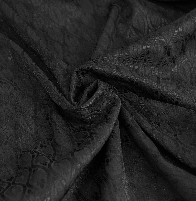 Black Ladies Flared Sleeves Beaded Long Coat / Gothic Retro Coat