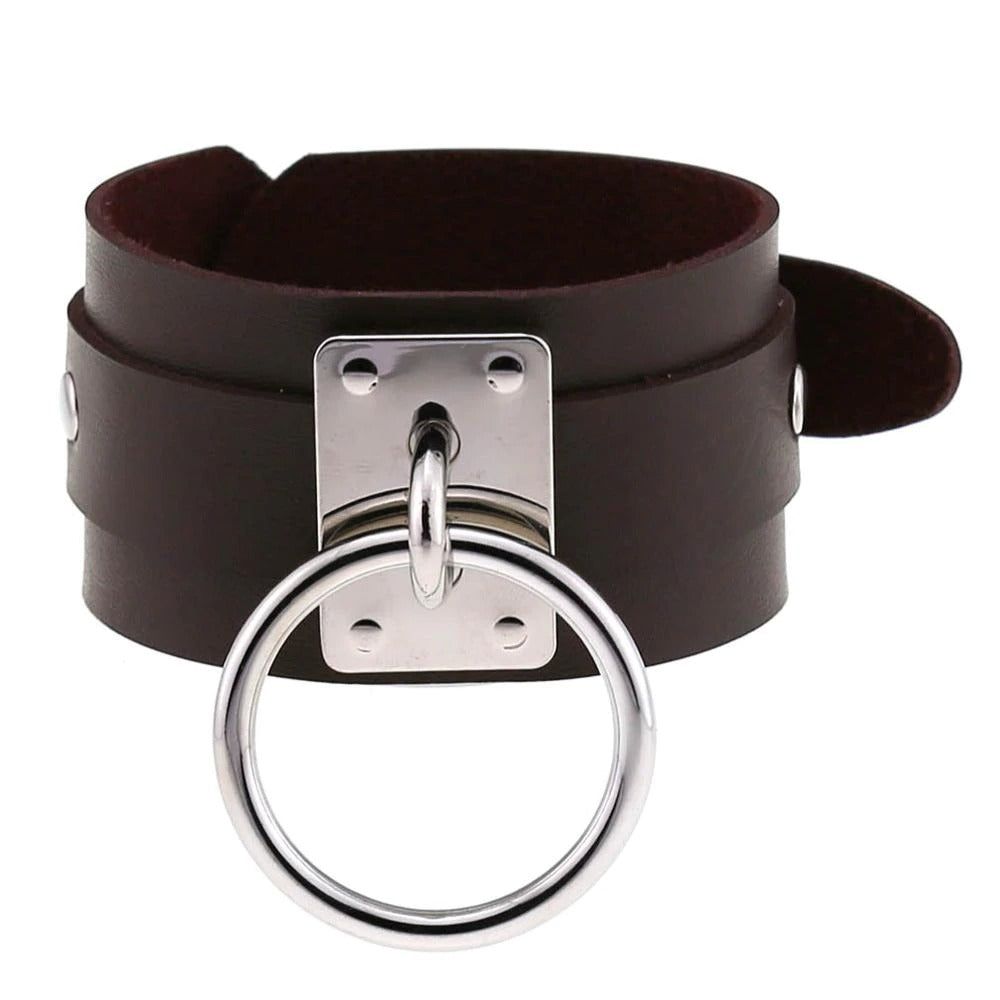 Black Leather Wristband / Bracelet for Women and Men / Rock Style Jewelry - HARD'N'HEAVY