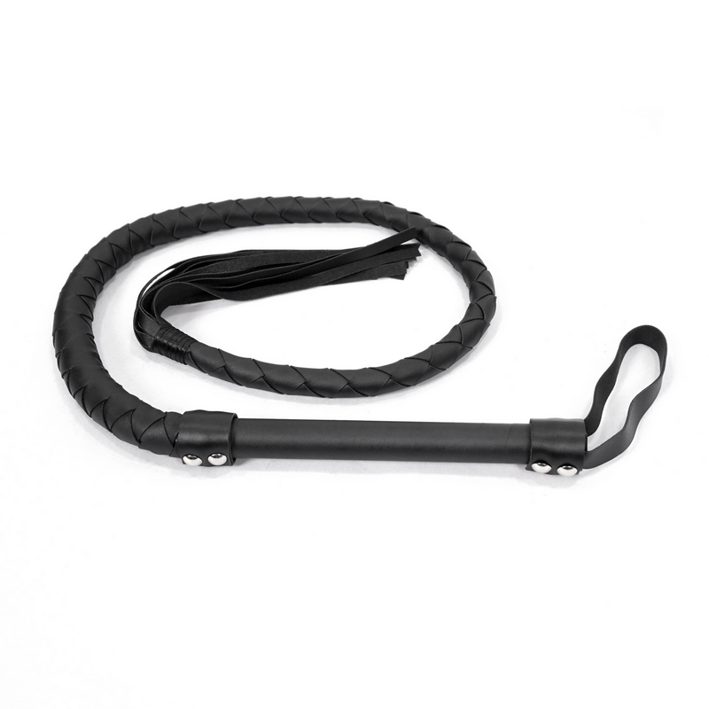 Black Sexy Soft Synthetic Leather Whip with Tassels / Alternative Safe BDSM Accessories