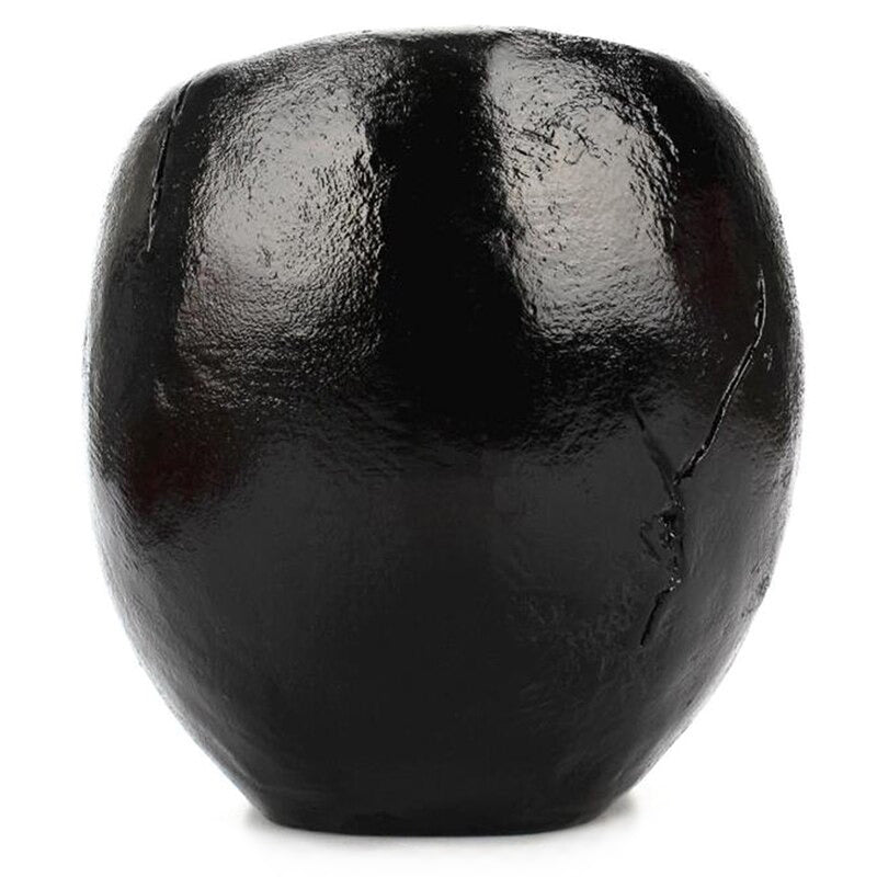 Black skull desktop pen holder, perfect for Halloween decor and office storage, ideal for pens, pencils, or small plants.