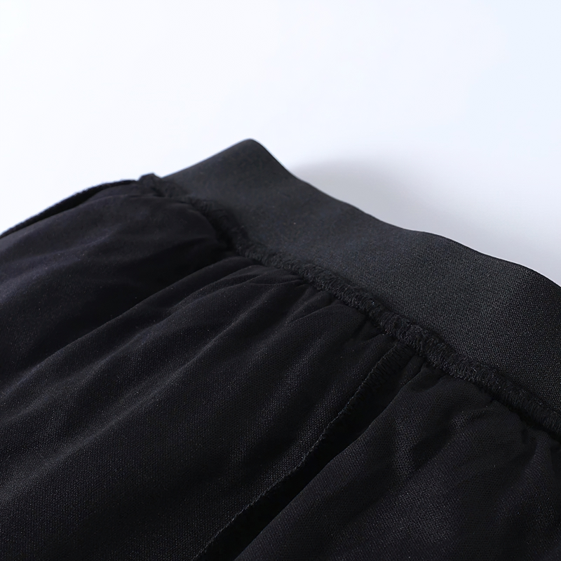 Black Stylish Mesh Ball Gown Mini Skirt For Women / Gothic Streetwear With High Waist - HARD'N'HEAVY