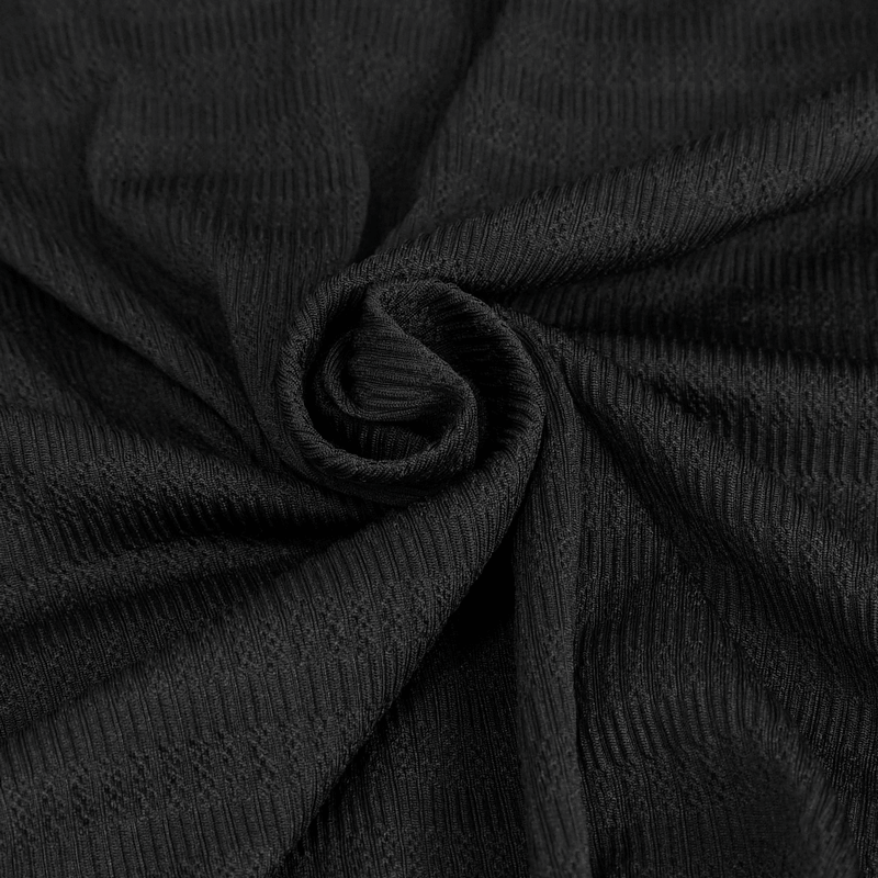 Close-up of luxurious black vintage lace fabric, showcasing its elegant texture and intricate design perfect for casual t-shirts.