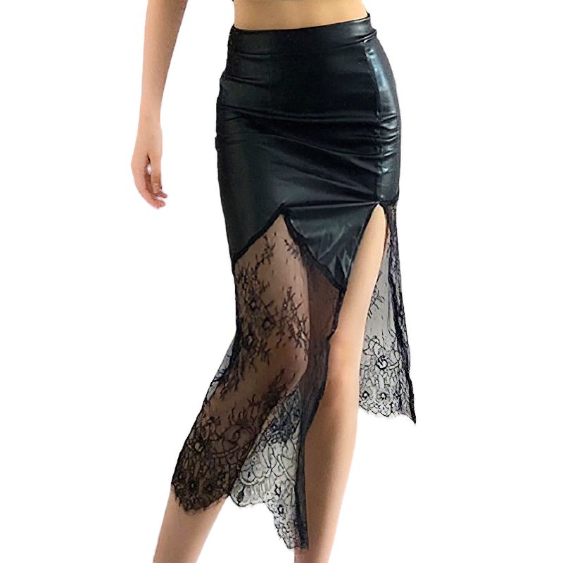 Black Vintage Skirt for Women / Gothic High Waist Skirt with Lace - HARD'N'HEAVY