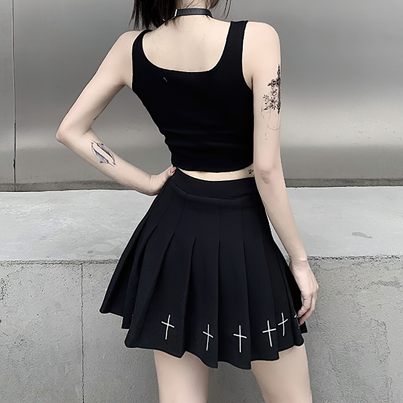 Black&White Alternative Women's Tank Top / Female Print Sleeveless Streetwear - HARD'N'HEAVY