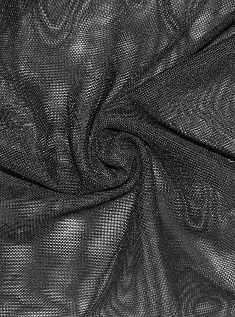 Close-up of textured black fabric, showcasing a gothic style perfect for creating elegant mini dresses.